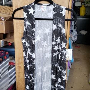 Celebrate america!! Stars and fireworks Black long tank cover up Xs lularoe joy